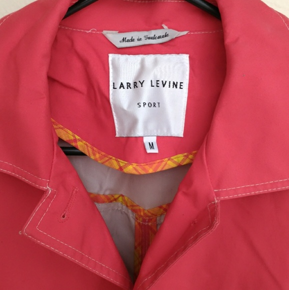 Coral Larry Levine Trench Coat - Picture 3 of 5